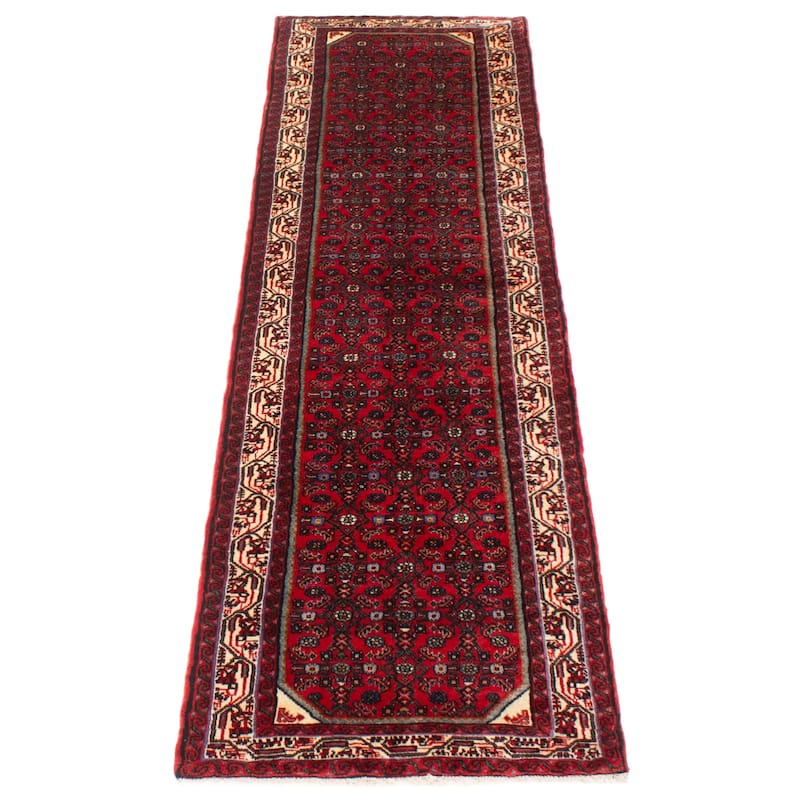 ECARPETGALLERY Hand-knotted Andelz Red Wool Rug - 2' 6" x 9' 3"