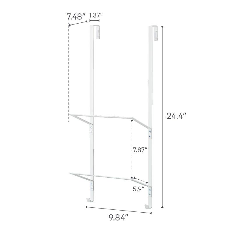 Yamazaki Home Over-the-Door Fitness Equipment Hanger, Steel, Holds 5.5 lbs - L 7.48 x W 9.84 x H 24.41 inches