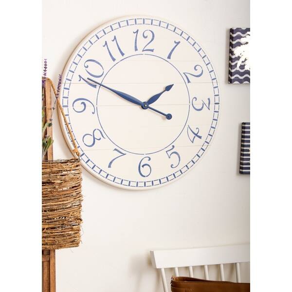 slide 1 of 10, Coastal Blue Oversized Wall Clock