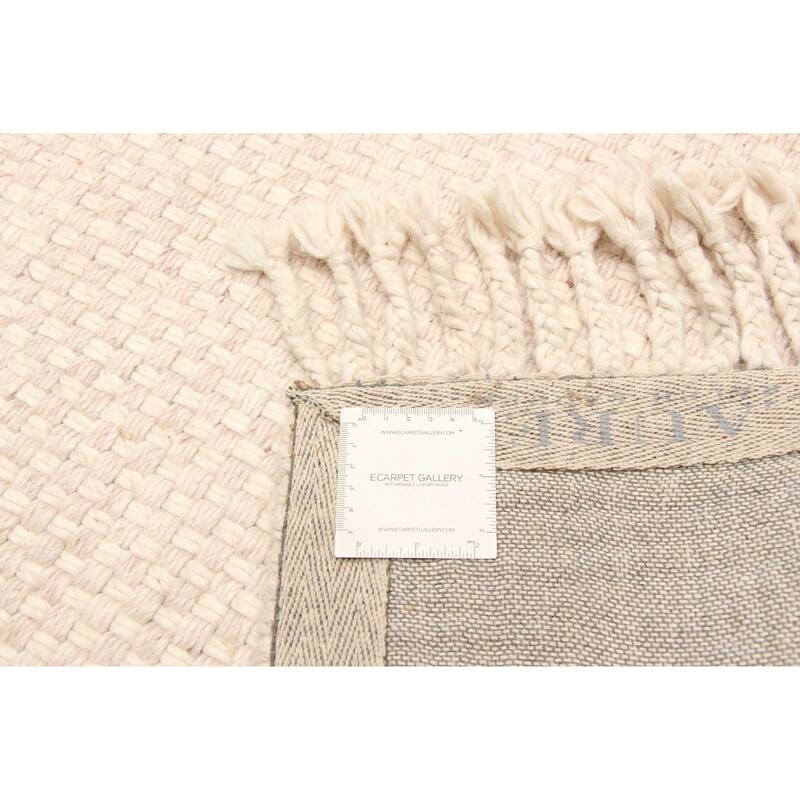 ECARPETGALLERY Braid weave Sienna Beige Wool Rug - 4'11 x 7'10