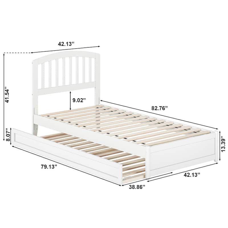 Lucia Platform Bed with Panel Footboard and Twin XL Trundle