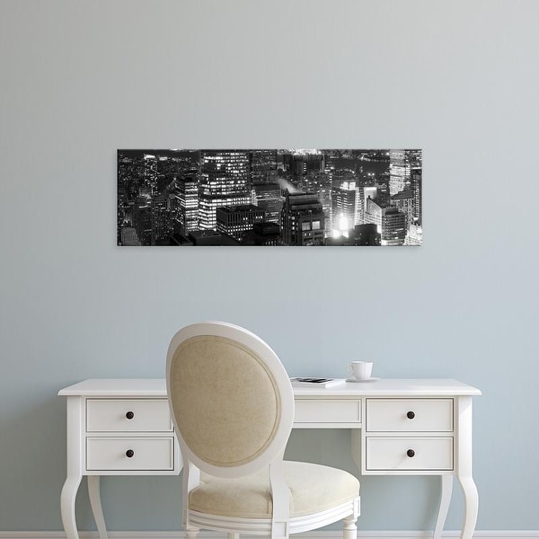 Easy Art Prints Panoramic Image 'Aerial city at night, Midtown Manhattan, New York City, New York' Canvas Art