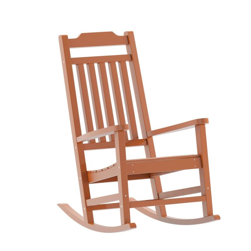 All-Weather Rocking Chair in Faux Wood - Patio and Backyard Furniture