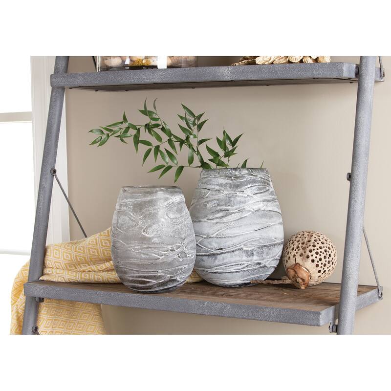 Elk Home Raya Gray Finish Glass 8.75 Inch Wide Vase