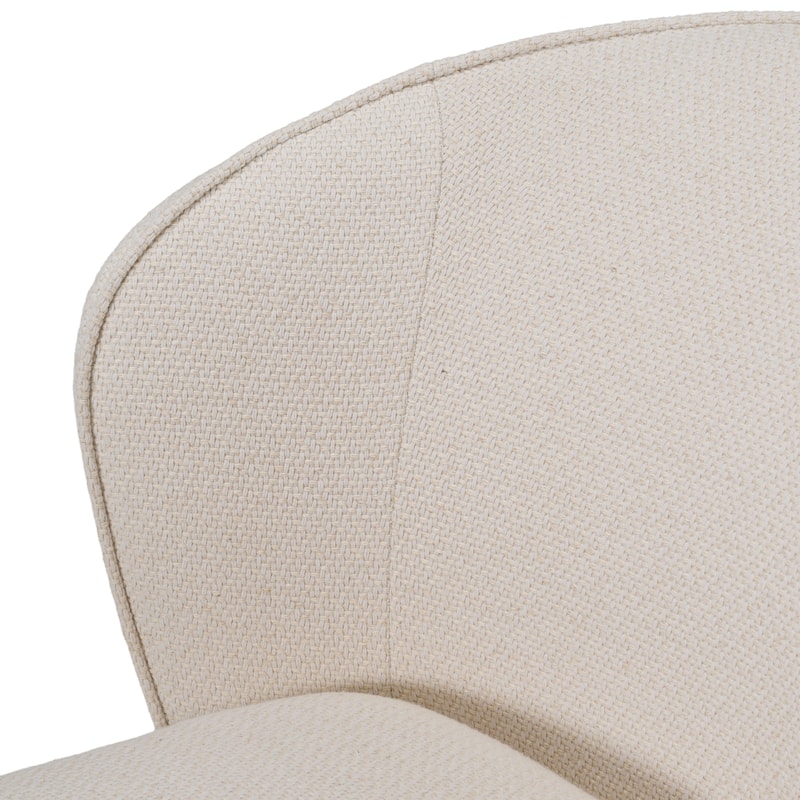 Modrest Souza Modern Beige Fabric Swivel Dining Chair