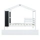 preview thumbnail 20 of 41, Twin Size Solid Wood House Bed with Trundle, Fence and Writing Board for Kids, Boys and Girls, Bedroom