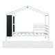 preview thumbnail 6 of 12, White Twin Size Solid Wood House Bed with Trundle, Fence and Writing Board for Kids, Boys and Girls, Bedroom