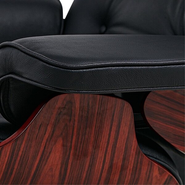 Mid-Century Classics Top Grain Real Leather Lounge Chair with