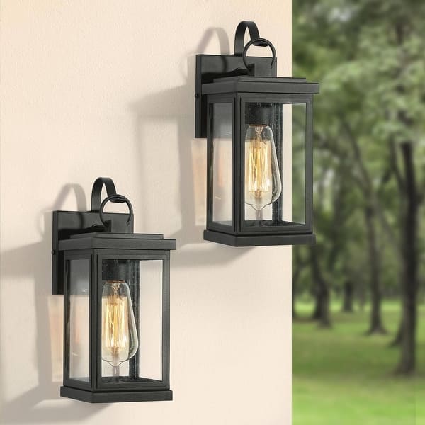 12-in H Black Medium Base (E-26) Outdoor Wall Light 12-in H Black Medium Base (E-26) Outdoor Wall Light