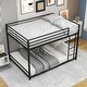 preview thumbnail 3 of 6, Black Full over Full Size Metal Bunk Bed Frame with Safety Guard Rails