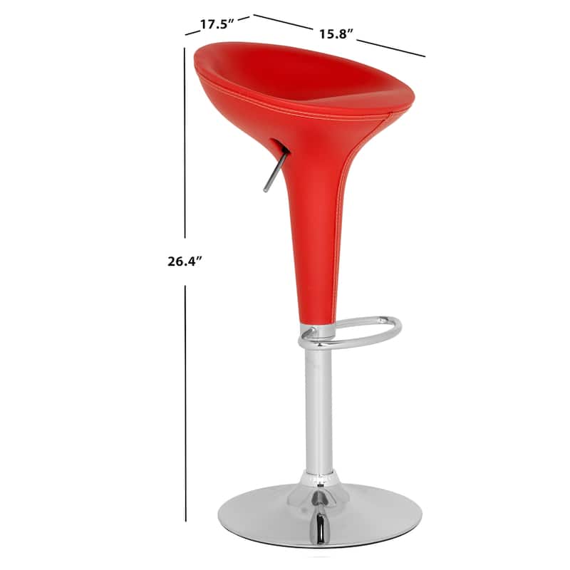 SAFAVIEH Lani Black Adjustable 23-32-inch Swivel Bar Stool - 17.5" x 15.8" x 26.4"