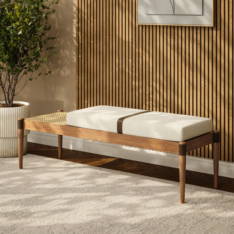 Modern Brazilian - Bello Bench - Noodles Natural Upholstery