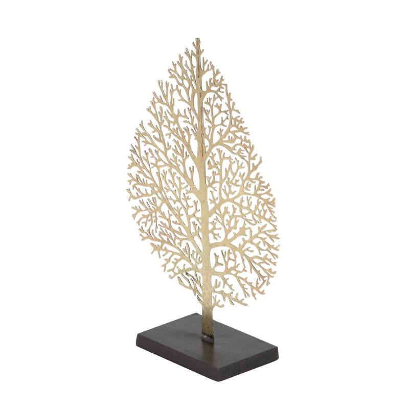 Metal Tree Decorative Sculpture - Gold - Roche River Decor