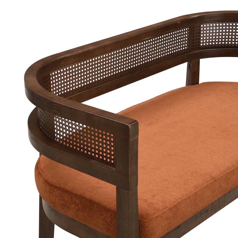 Christopher Knight Home - Modern Rattan Upholstered Loveseat with Hand-Woven Backrest