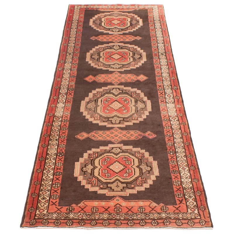ECARPETGALLERY Hand-knotted Konya Anatolian Black, Red Wool Rug - 3'8 x 10'6