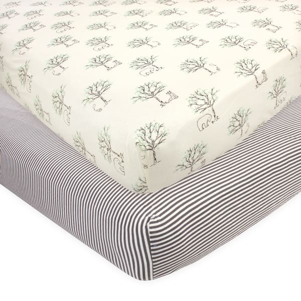 slide 1 of 1, Touched by Nature Baby Organic Cotton Crib Sheet, Birch Trees, One Size - Birch Trees - One Size One Size - Birch Trees