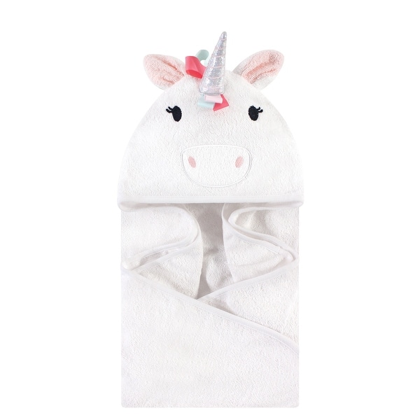 slide 1 of 1, Hudson Baby Infant Girl Cotton Animal Hooded Towel, Rainbow Unicorn, One Size - Rainbow Unicorn - One Size One Size - Rainbow Unicorn