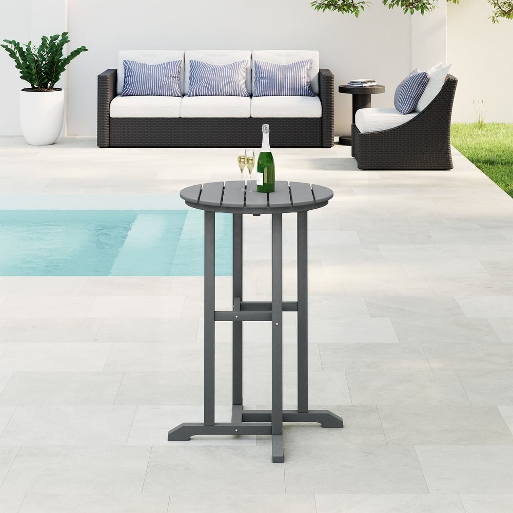 Laguna Hdpe All Weather Outdoor Patio 24" Round Counter Bistro Table