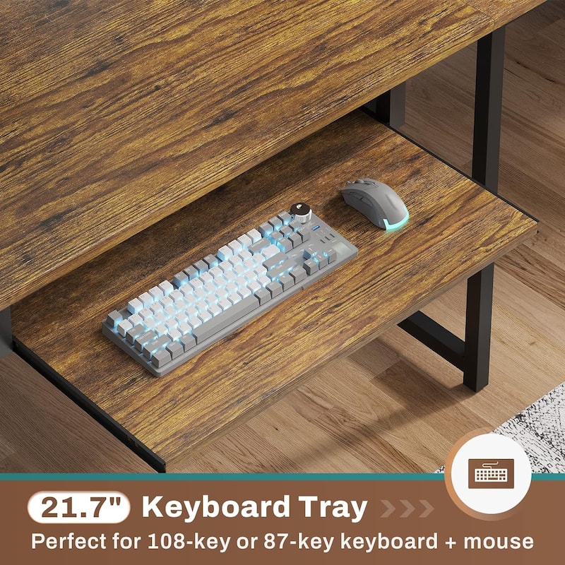 L Shaped Gaming Desk Computer Desk Corner Desk Pegboard Power Outlet