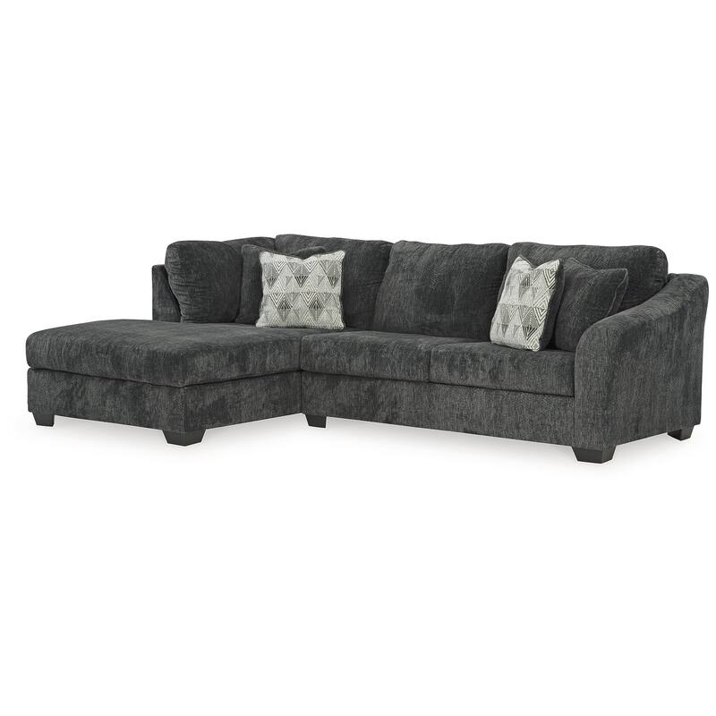 Signature Design by Ashley Biddeford Gray 2-Piece Sectional with Chaise - 120"W x 75"D x 40"H
