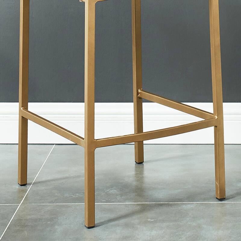 Contemporary Velvet and Metal 26" Counter Stool, Set of 4