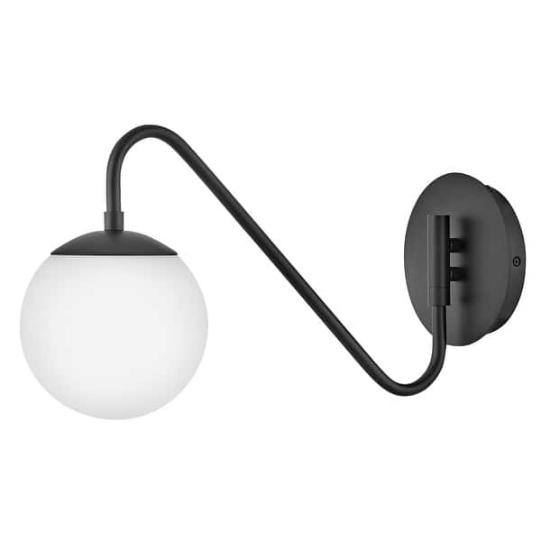 slide 2 of 11, Lark 83480 Dottie 9" Tall Hardwired or Plug-In Wall Sconce with Etched Black