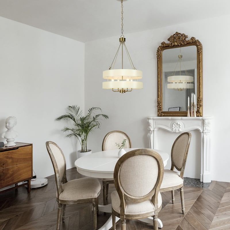 Modern Glam Brass Gold Drum Chandelier for Kitchen Island/ Dining Room/ Foyer