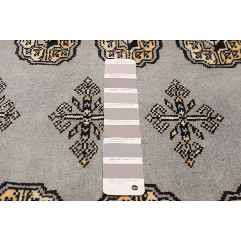 Finest Peshawar Bokhara Grey Rug 5'7" x 7'7" - 5'7 x 7'7