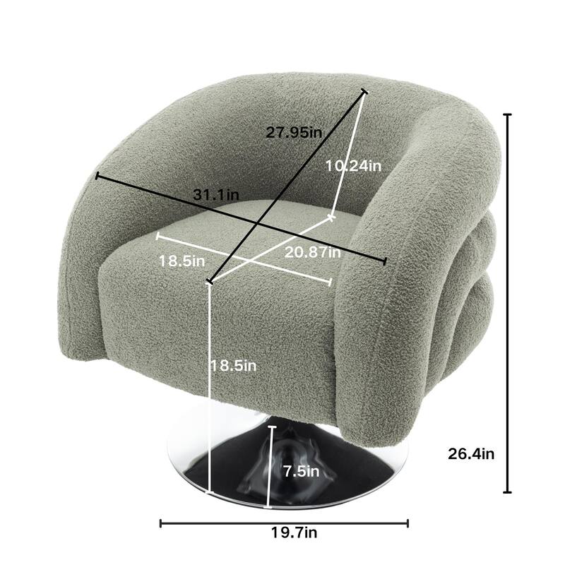 31.1" Upholstered Accent Chair with Swivel Base
