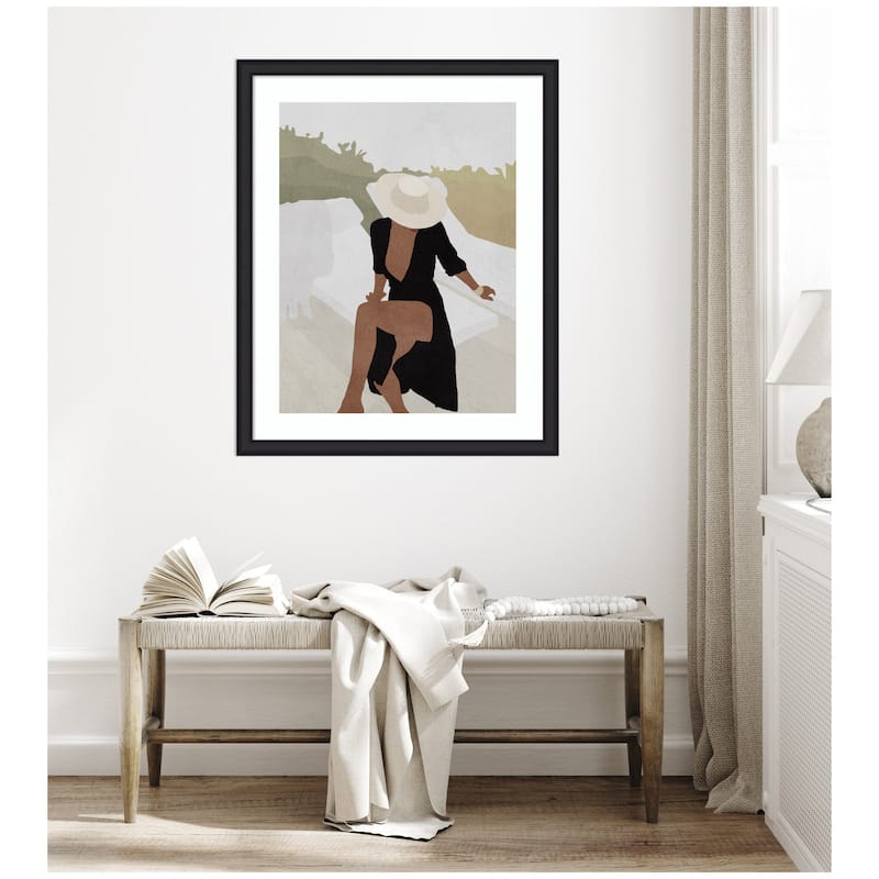 Kate and Laurel Framed Art Elegant Woman in Hat by July Art Prints