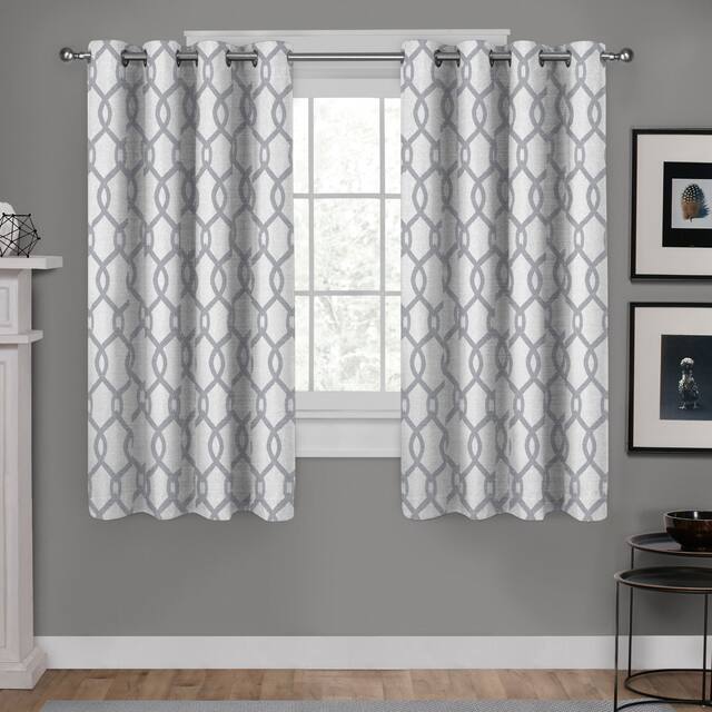 Exclusive Home Kochi Light Filtering Linen Blend Grommet Top Curtain Panel Pair - 54" w x 63" l - Dove Grey