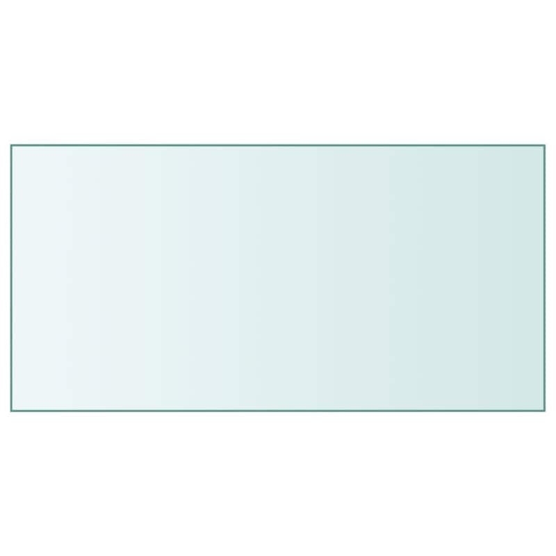 vidaXL Table Top Side Coffee Table Replacement Board Tabletop Tempered Glass - Transparent - 39.4 x 19.7 x 0.2 in