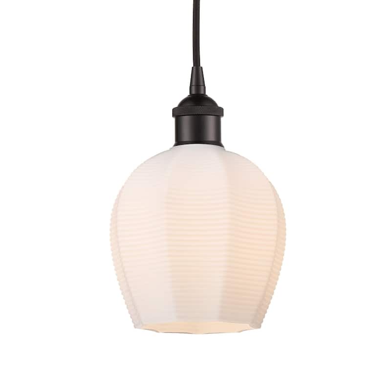 Innovations Lighting 616-1P-10-6 Norfolk Pendant Norfolk 6" Wide Mini - Oil Rubbed Bronze / Matte White
