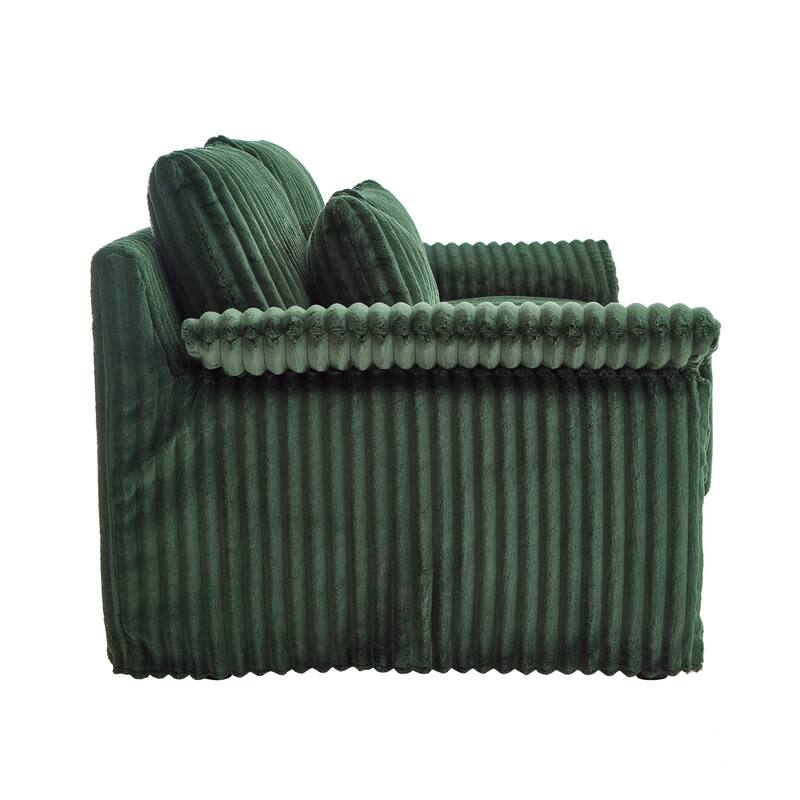2-Seater Sofa Couch, Cloud Corduroy Loveseat Sofa, Plush Recliner Sofa Chaise Lounge Sofa with Removable Covers