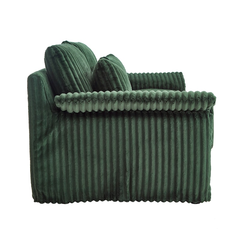 Modern Corduroy Loveseat Sofa Deep Seat Cloud Couches with Pillow Top Arms, Removable and Washable Cushion Covers