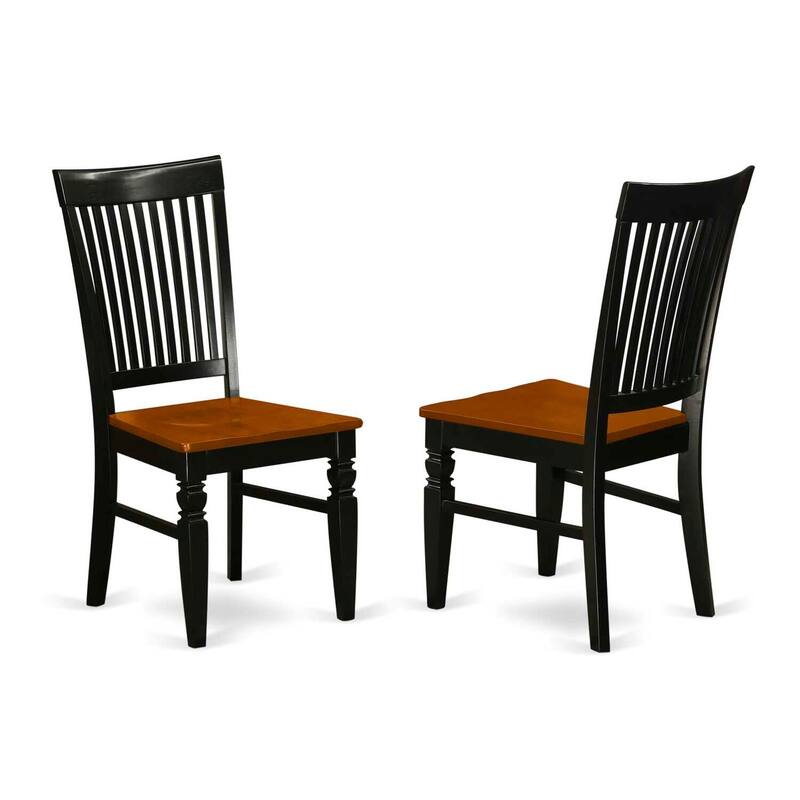 HomeStock 3-Pc Black and Cherry Finish Solid Wood Top Dining Table Set