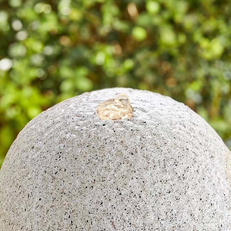 Glitzhome 40.25"H Floating Pedestal Sphere Oversized LED Polyresin Fountain with Pebbles