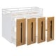 preview thumbnail 12 of 38, Stairway Twin Size Loft Bed with Pull-Out Wardrobes and Storage Shelves, Solid Wood Loft Bedframe w/ Two-Tone Storage Staircase