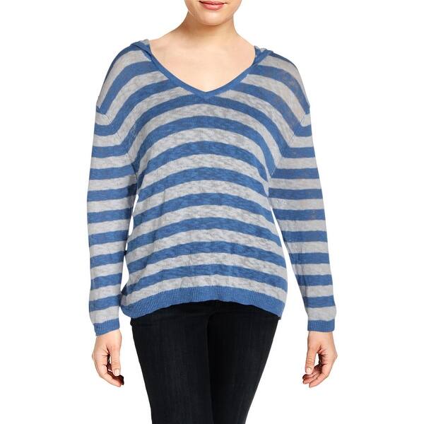 Shop Fresh Produce Womens Los Cabos Hooded Sweater Striped V Neck