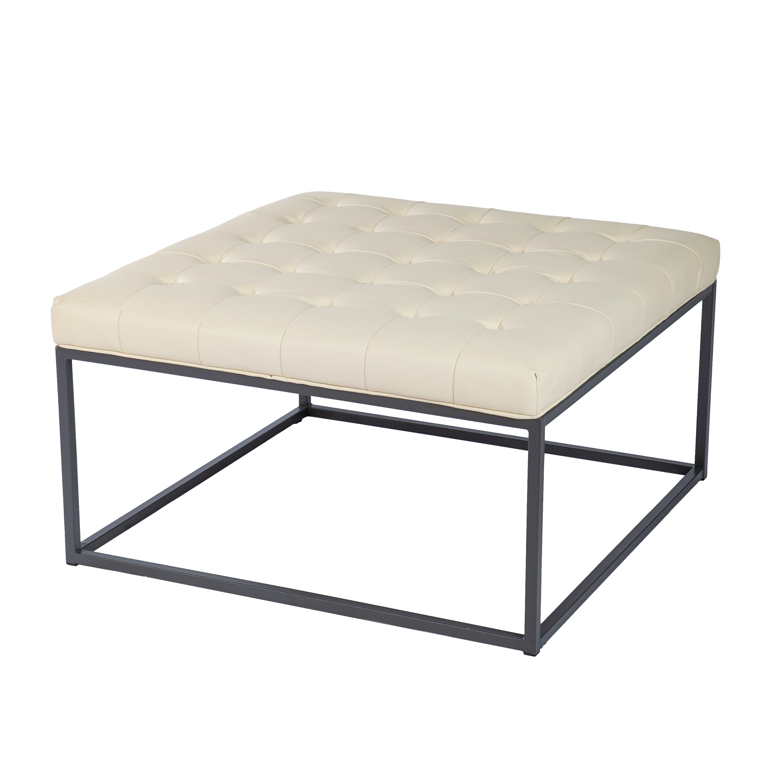 Strick & bolton healy leather tufted ottoman hotsell