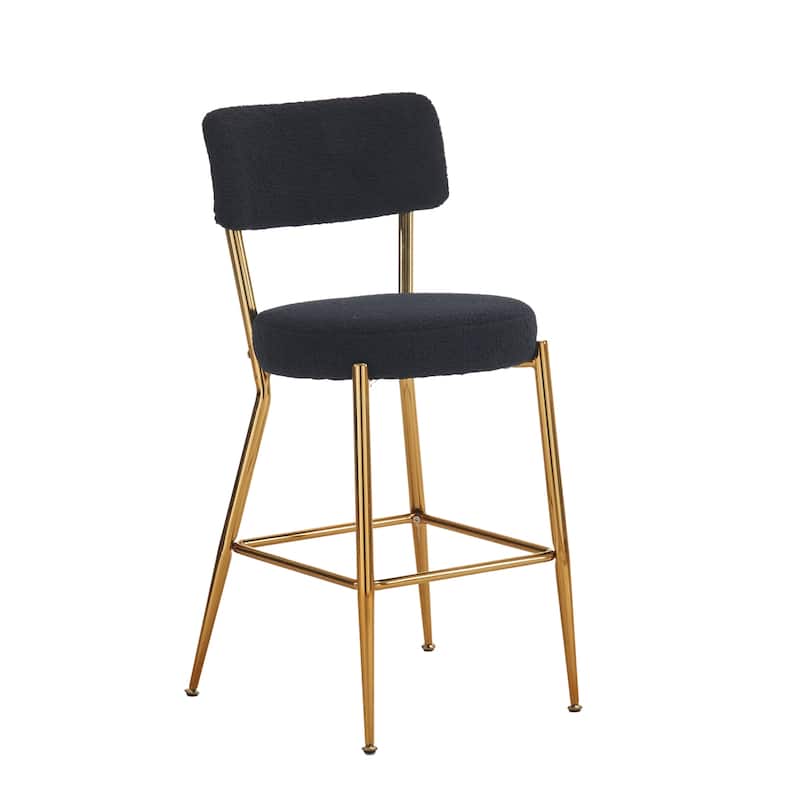 Teddy fabric Gold Legs upholstered bar stools,set of Teddy fabric Gold Legs upholstered bar stools,set of 2
