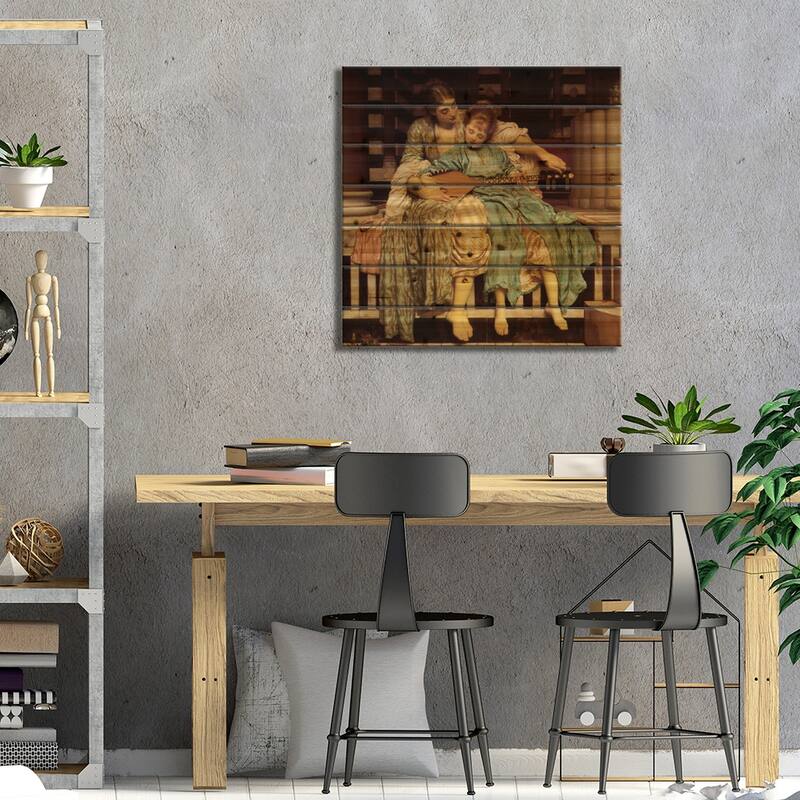 The Music Lesson Print On Wood by Frederic Leighton - Multi-Color