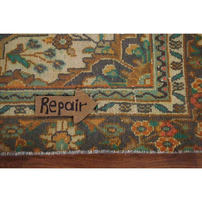 Hand Knotted Oriental 100% Wool Carpet Traditional Floral Oranges & Rust Hamedan Area Rug - 9' 6'' X 6' 6''