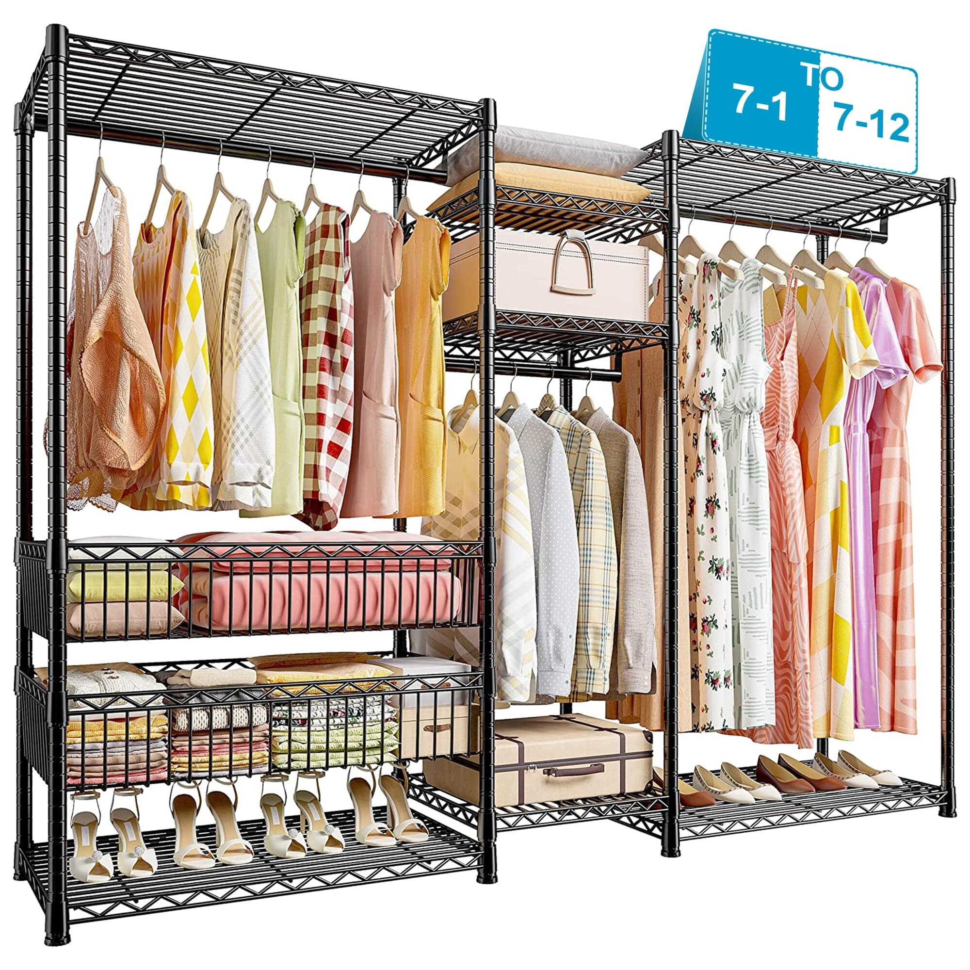 Clothes rack shop with basket