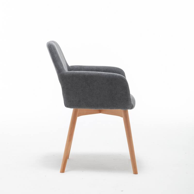 GTU Furniture 2pcs Modern Velvet Wood Leg Arm Accent Chair for Bedroom Living room set