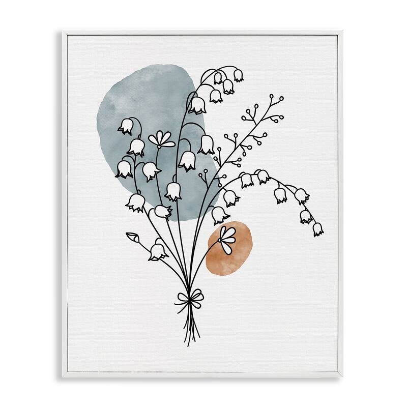 Stupell Lily of the Valley Wildflower Framed Giclee Art, Design by JJ Design House LLC - 11 x 14 - White