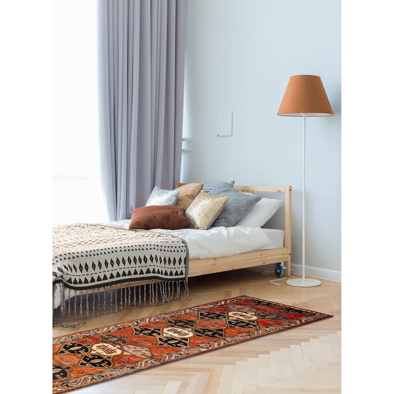 ECARPETGALLERY Hand-knotted Melis Vintage Copper Wool Rug - 3'11 x 11'10