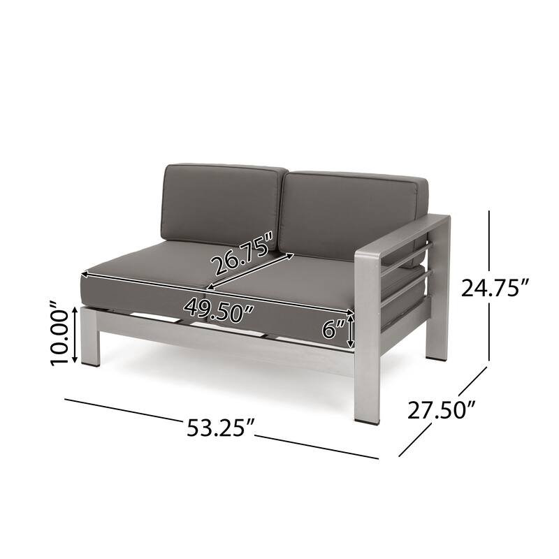 Cape Coral Outdoor Dining Set + Sectional Sofa Set + Club Chairs + 2 Chaise Lounges + Coffee Table by Christopher Knight Home