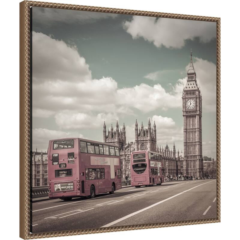 Typical London by Melanie Viola Framed Canvas Wall Art Print