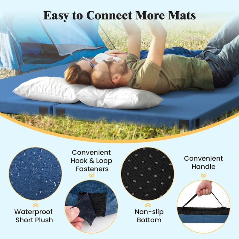 Goplus Memory Foam Camping Mattress with Anti-slip Bottom Travel Bag - See Details